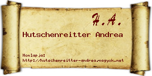 Hutschenreitter Andrea névjegykártya